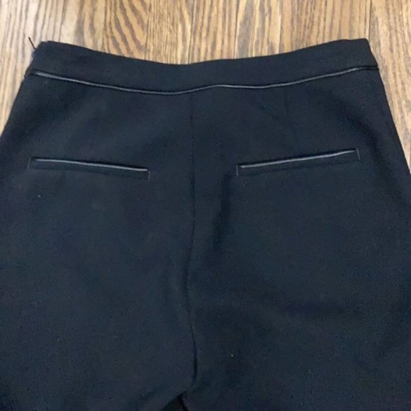 H&m Black Fitted Dress Pants with faux leather Trim & ankle zippers Size…​​​​ - Picture 8 of 12